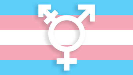 transgender pride flag with trans symbol